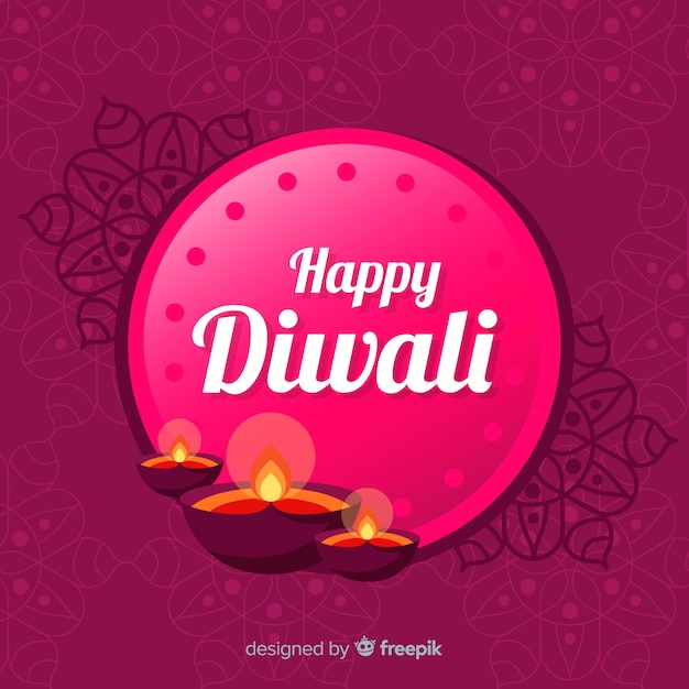 Free vector elegant diwali composition with flat design