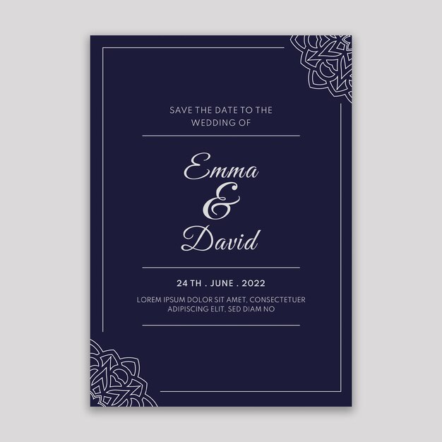 Elegant duotone mehndi style invitation