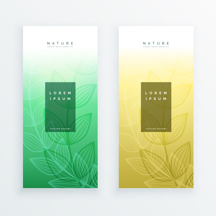 Free Vector elegant eco leaves vertical banners