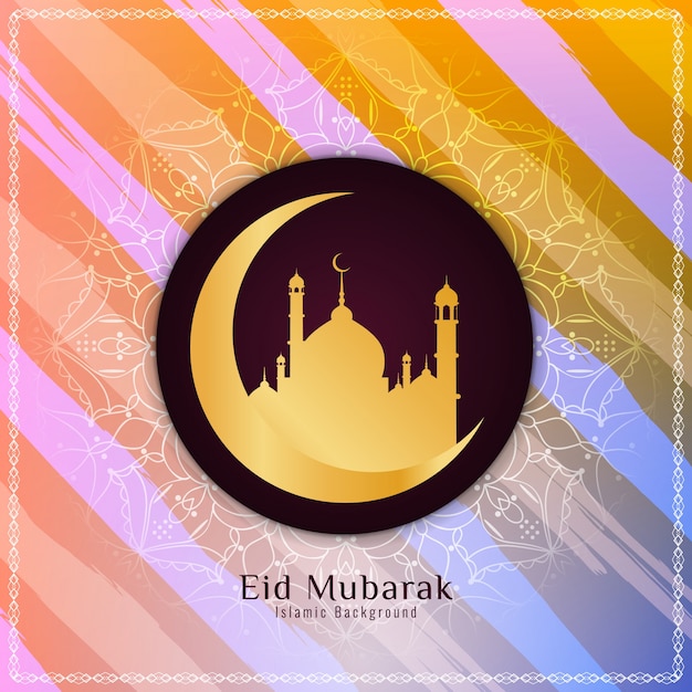 Vettore gratuito sfondo colorato eid mubarak