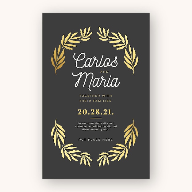 Free vector elegant engagement invitation template