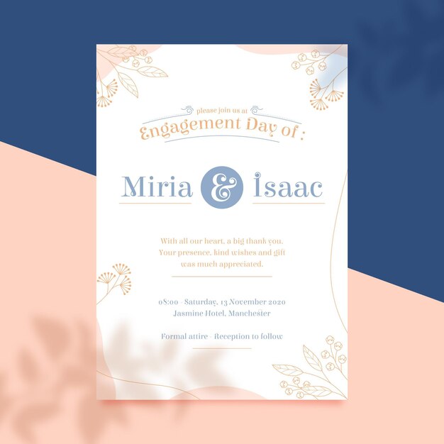 Elegant engagement invitation template
