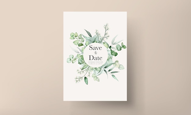 элегантные листья эвкалипта акварель свадебное приглашение