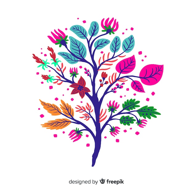 Elegant flat design floral branch