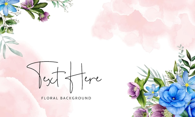 Free vector elegant floral background with beautiful flower watercolor