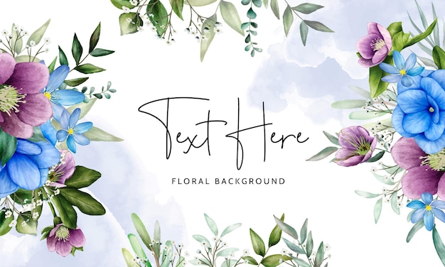 elegant floral background with beautiful flower watercolor