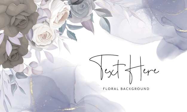 Elegant floral background  with dark flower and leaves