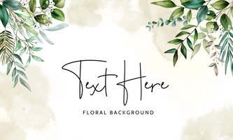 Free vector elegant floral background with hand drawing leaves watercolor