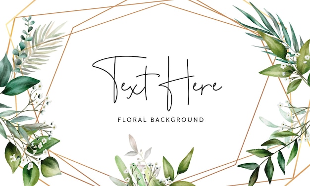 Free vector elegant floral background with hand drawing leaves watercolor