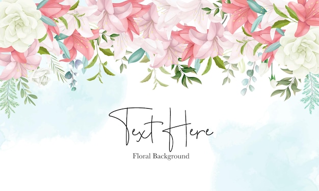 Elegant floral background with hand drawing soft flower and leaves