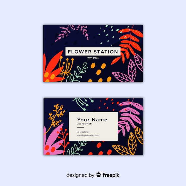 Elegant floral business card template