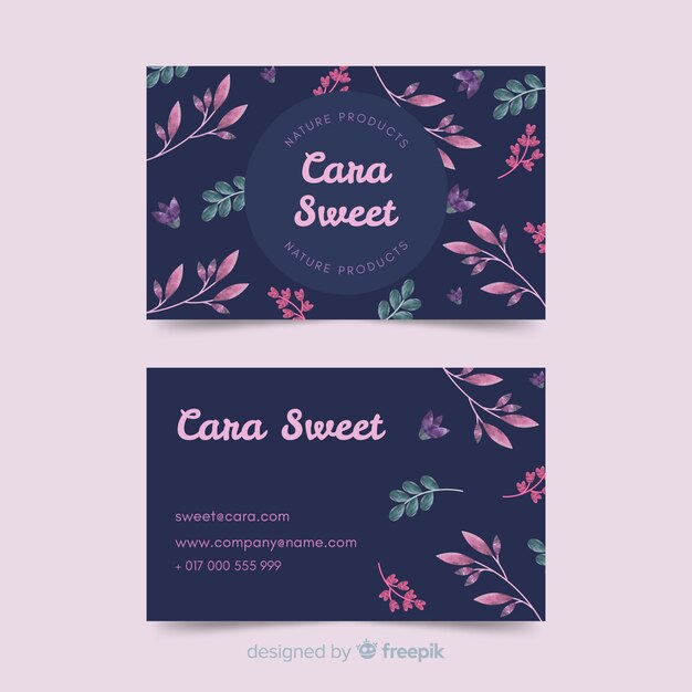 Elegant floral business card template