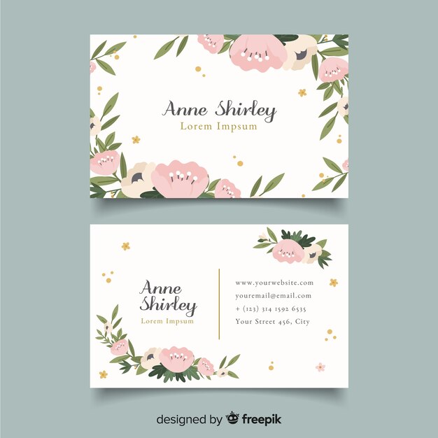 Elegant floral business card template