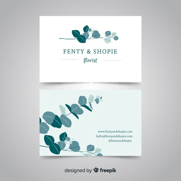 Elegant floral business card template