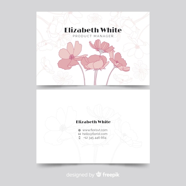 Elegant floral business card template