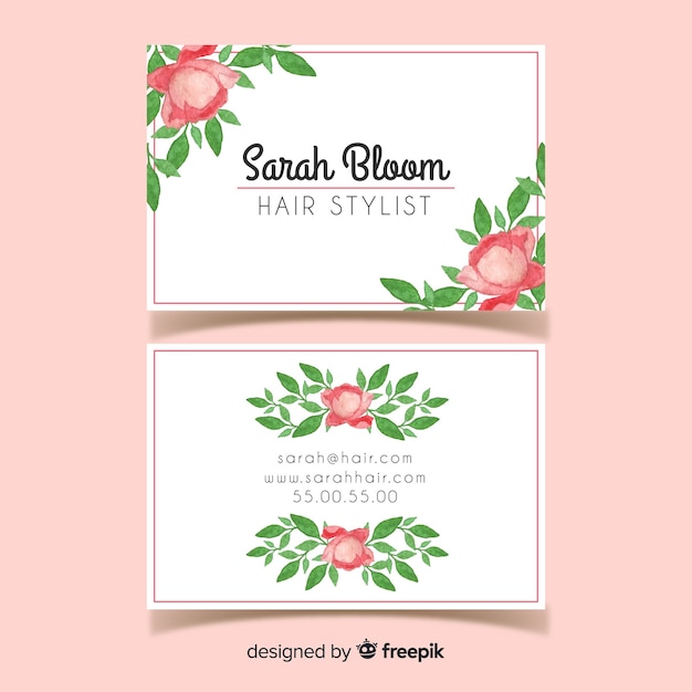 Elegant floral business card template