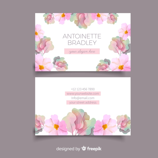 Elegant floral business card template