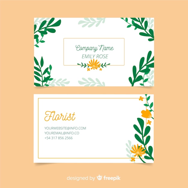 Free vector elegant floral business card template