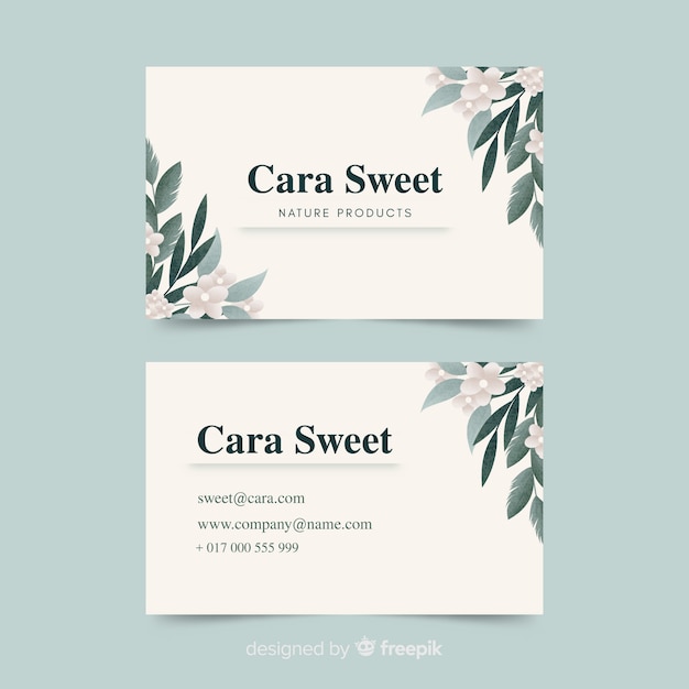 Free vector elegant floral business card template