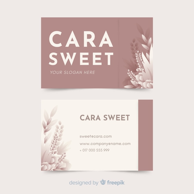 Free vector elegant floral business card template