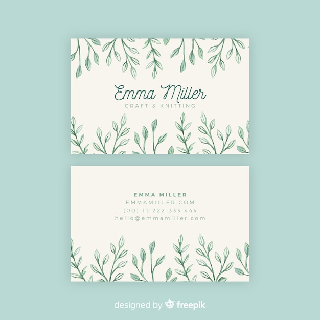 Elegant floral business card template