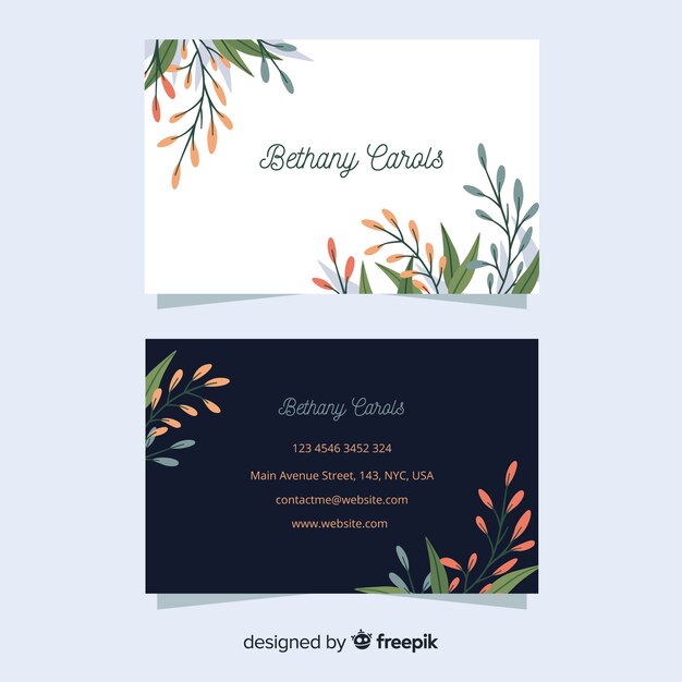 Elegant floral business card template