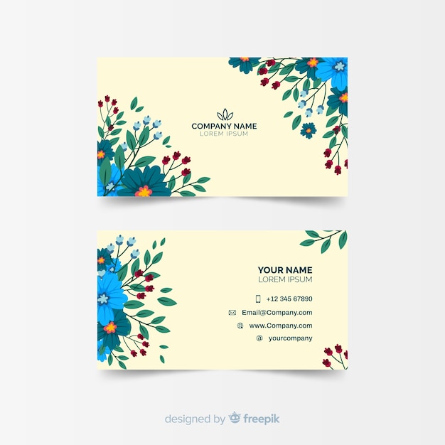 Elegant floral business card template