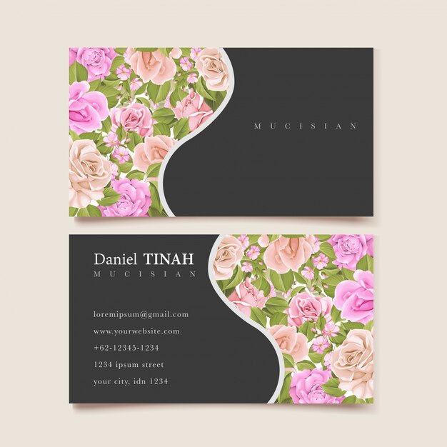 elegant floral business card