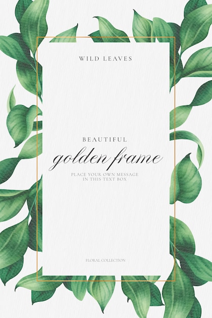 Free vector elegant floral frame with beautiful leaves