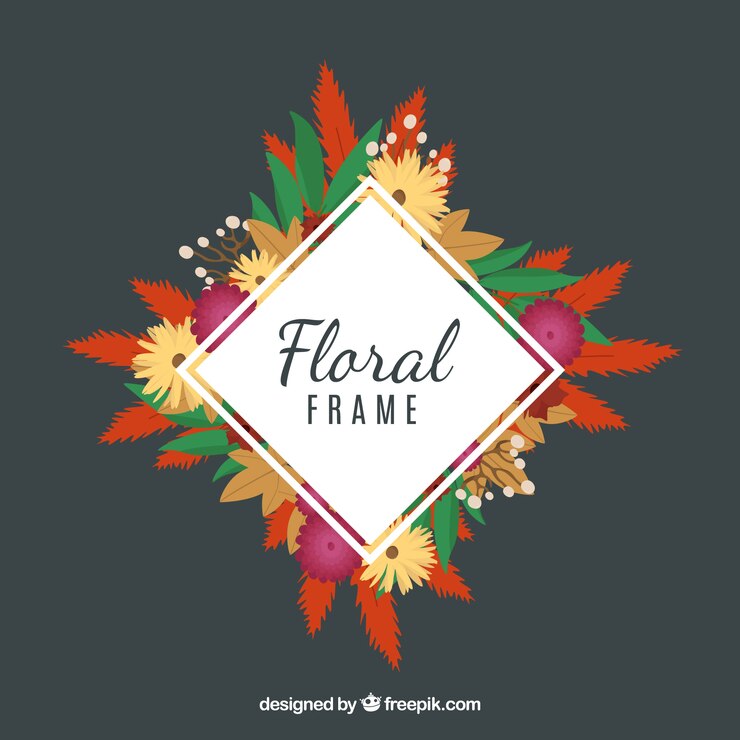 मुफ़्त वेक्टर elegant floral frame with flat design
