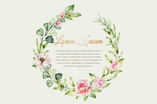 elegant floral and leaves wreath design