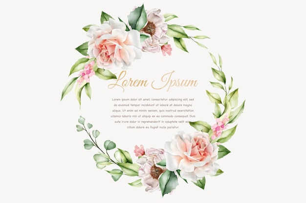 Free vector elegant floral and leaves wreath design