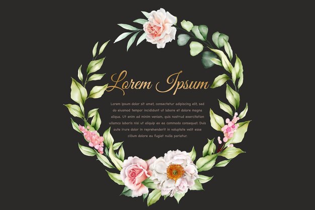 elegant floral and leaves wreath design