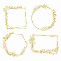 Free vector elegant floral ornament frame set