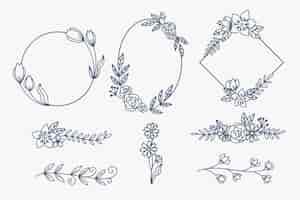 Free vector elegant floral ornament frames