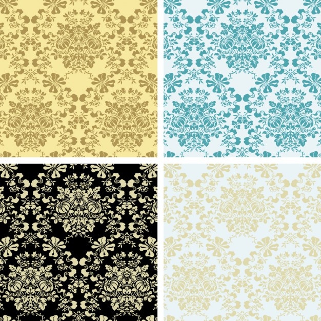 Free vector elegant floral pattern collection