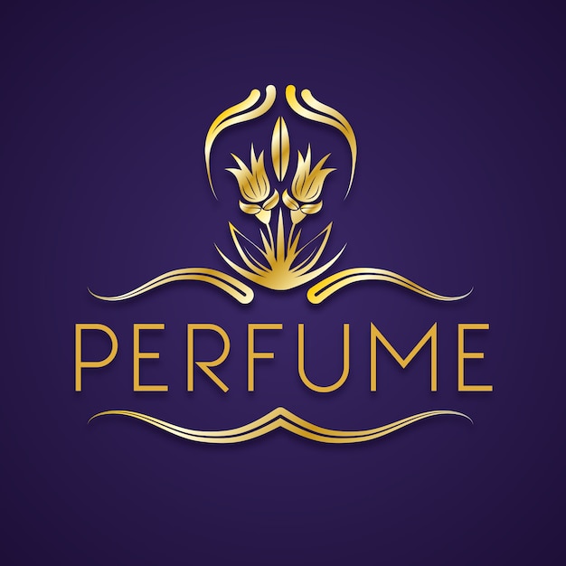 Free vector elegant floral perfume logo