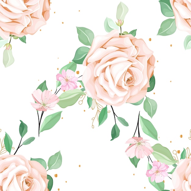 Free vector elegant floral seamless pattern design