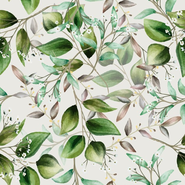 elegant floral seamless pattern with hand drawing leaves