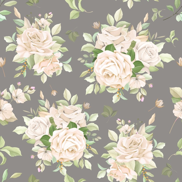 Free vector elegant floral seamless pattern