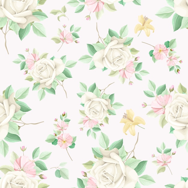 Free vector elegant floral seamless pattern