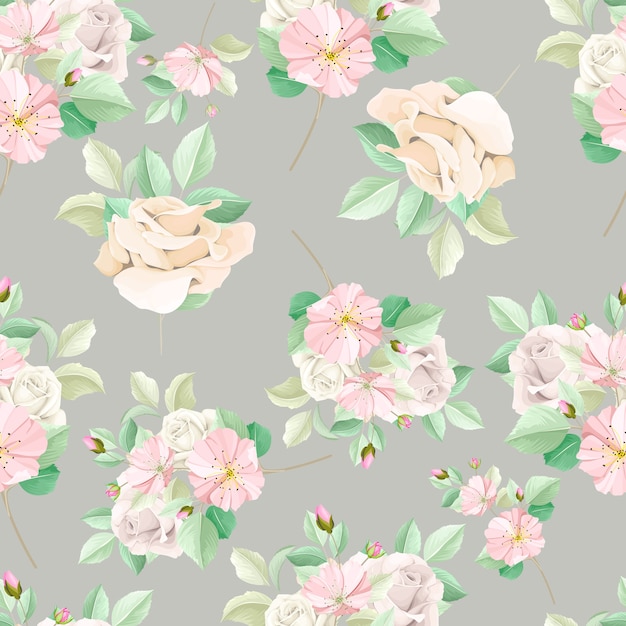 Free vector elegant floral seamless pattern