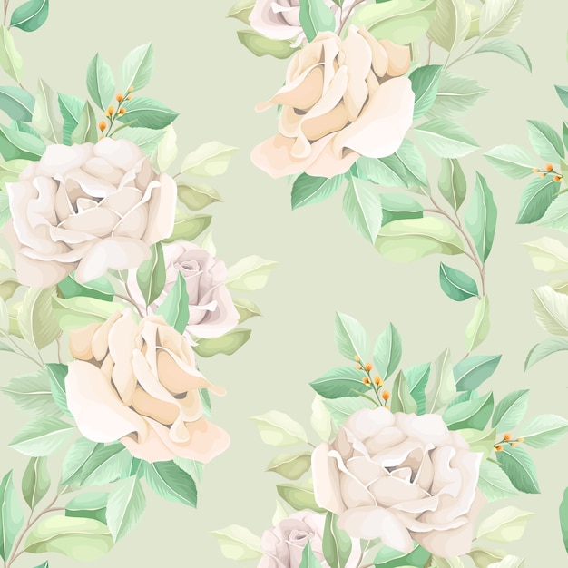 Free vector elegant floral seamless pattern