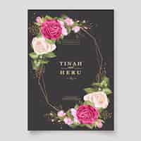 Бесплатное векторное изображение Элегантный цветочный дизайн свадебной открытки