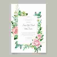 Free vector elegant floral wedding card design