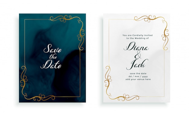 Elegant floral wedding card invitation template 