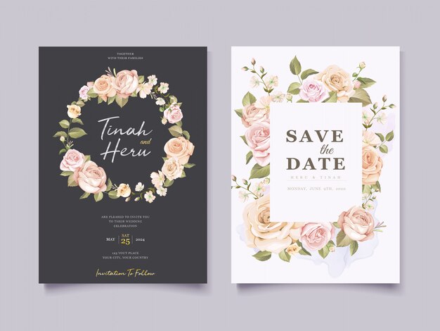 элегантная цветочная свадебная открытка