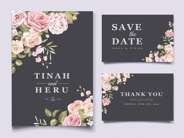 elegant floral wedding card