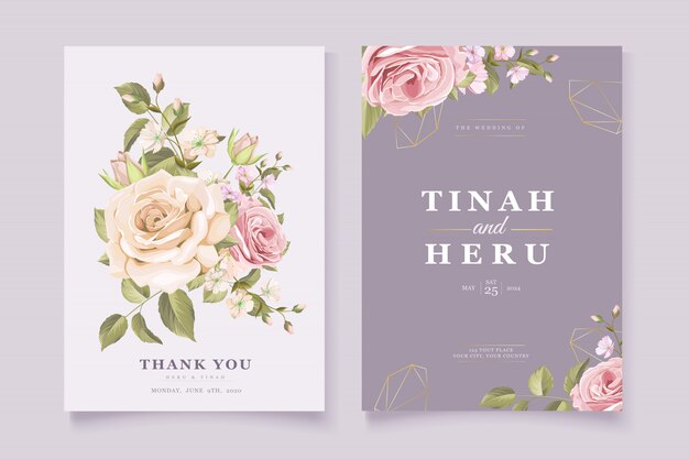 elegant floral wedding invitation card