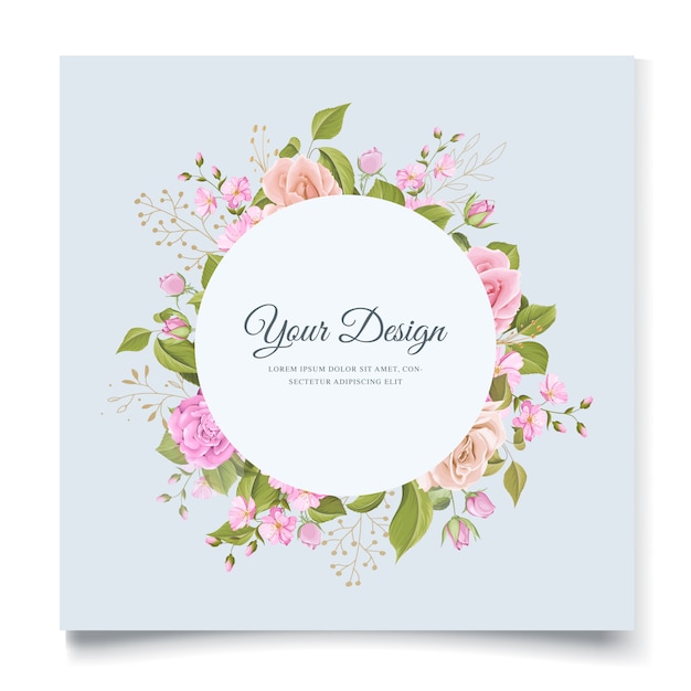 Free vector elegant floral wedding invitation design